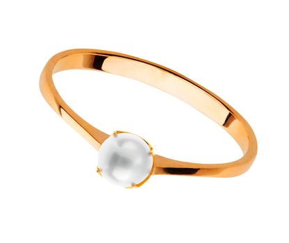 Golden Wedding Ring with pearl