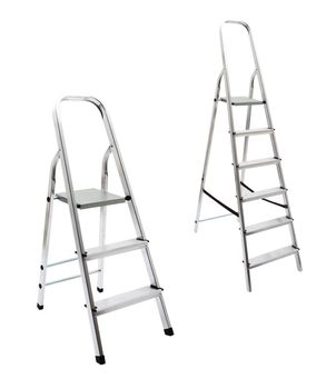 metal ladder isolated on white with clipping path