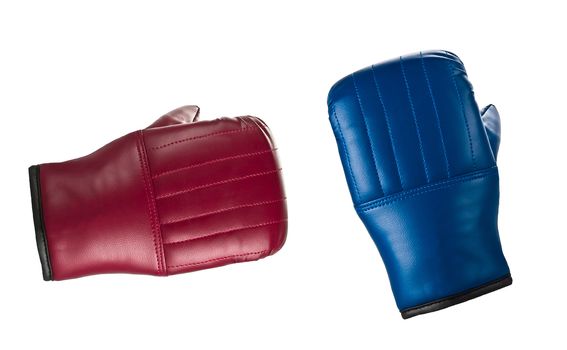 Boxing gloves on a white background close up