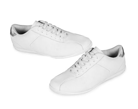 Sport shoes pair on a white