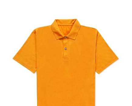 close up of yellow t-shirt isolated