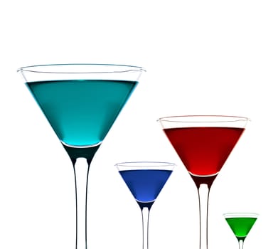 Glasses of cocktails 