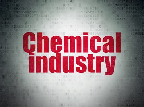Manufacuring concept: Painted red word Chemical Industry on Digital Paper background