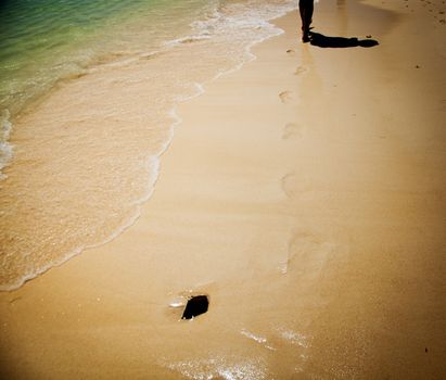 Footprints on beach