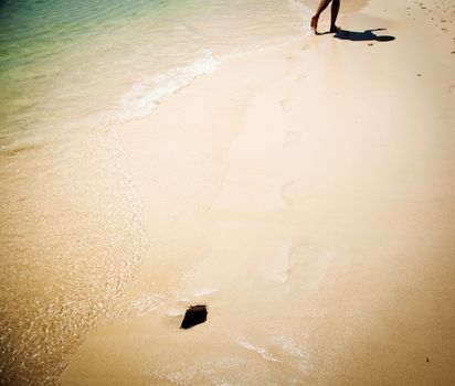 Footprints on beach