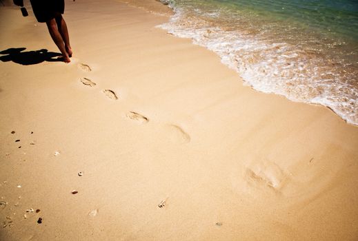 Footprints on beach