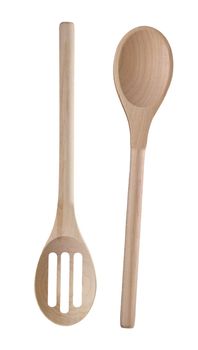 Wooden cooking utensils isolated