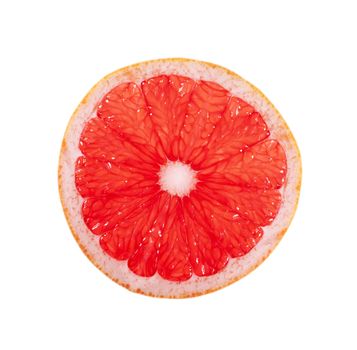 Slice of grapefruit isolated on white background