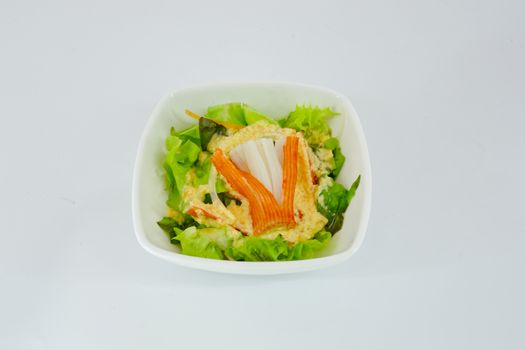 Japanese Salad -  lettuce and meat with Japanese salad sauce