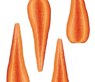 Ripe carrots isolated