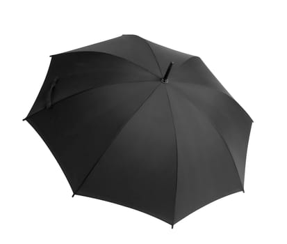 opened Black umbrella on a white background