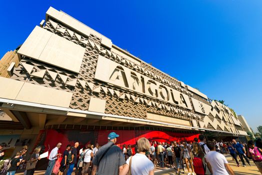 MILAN, ITALY - AUGUST 31, 2015: Angola pavilion at Expo Milano 2015, universal exposition on the theme of food, in Milan, Lombardy, Italy, Europe