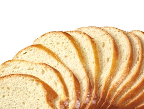 Sliced Bread Slices Stack, Isolated Closeup