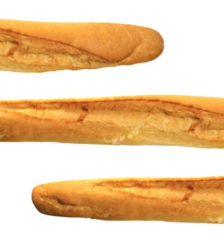 French baguettes on white