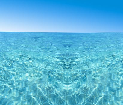 beautiful blue caribbean sea water