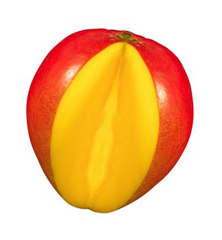 Mango with section on a white background