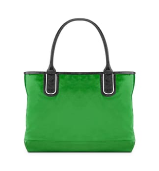 Green, reusable shopping bag