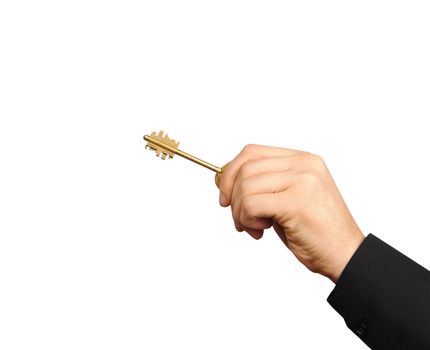 Businessman's Hand Holding Key