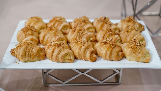 fresh croissants with toasted coconut for breakfast
