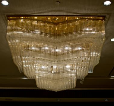 Chrystal chandelier close-up.