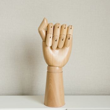 Hand with mailed fist isolated on a white background