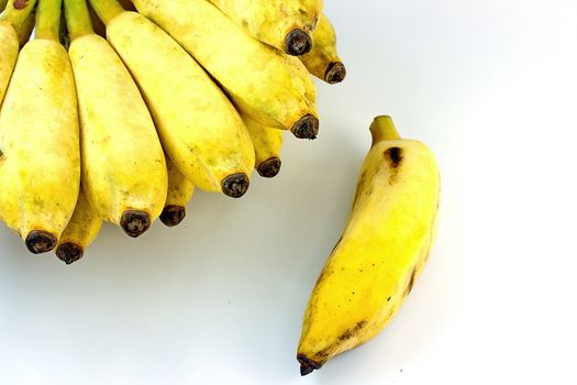 Pisang Awak banana, Kluai Nam Wa, Cultivate banana on white background