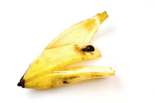 Shell of banana, Cultivate banana' shell on white background