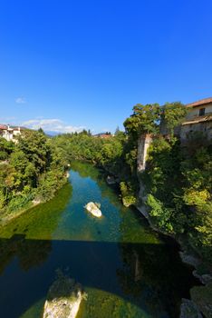 Natisone River, in the medieval town of Cividale del Friuli, Udine, Friuli Venezia Giulia, Italy