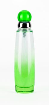 green parfume bottle isolated