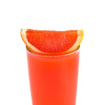 Grapefruit juice glass. Isolated on white background