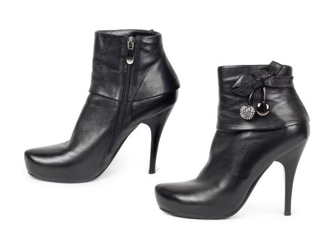 Black patent high heels platform shoe