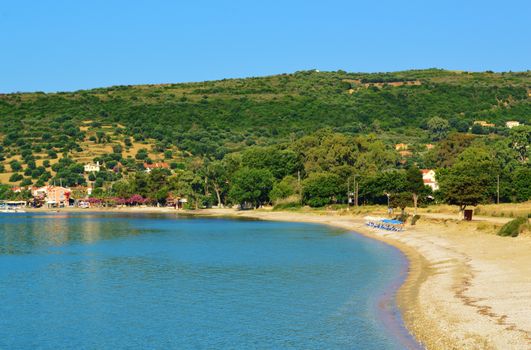 A peaceful beach scene, photographed at Katelios on the beautiful Greek Island of Kefalonia.