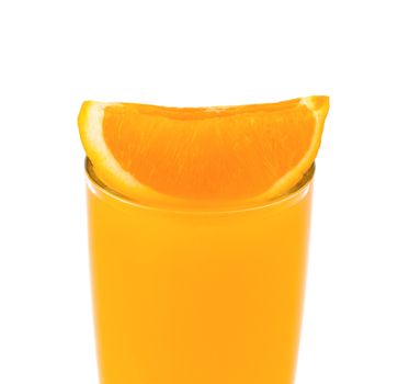 Orange juice and slices of orange isolated
