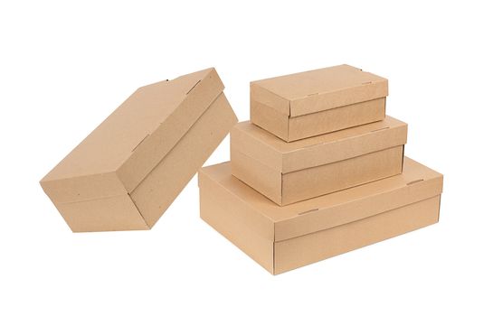 Stack of boxes isolated on white background
