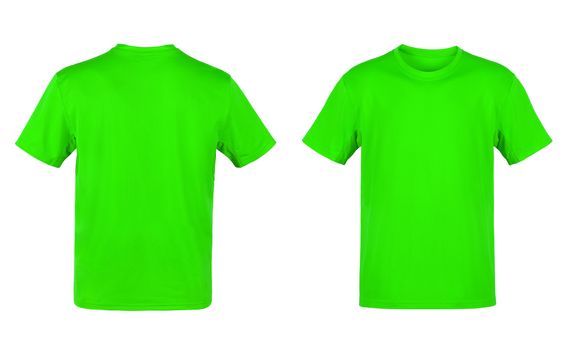 green T-shirt isolated on white background