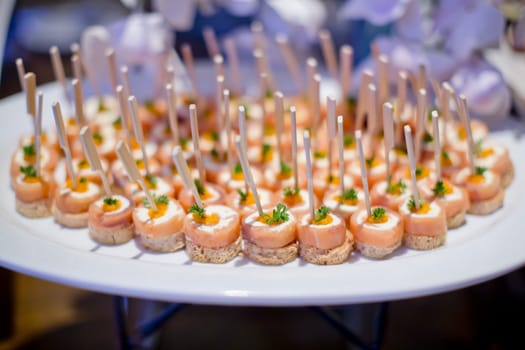 Delicious canapes as event dish