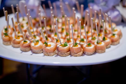 Delicious canapes as event dish