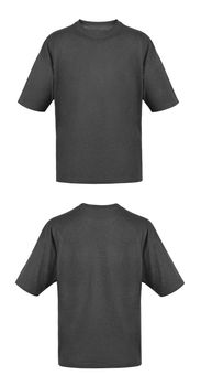 Black T-shirts isolated on white background