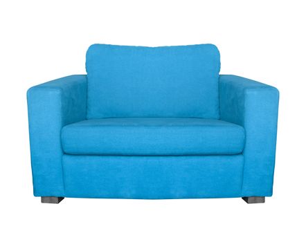 blue armchair isolated on white background