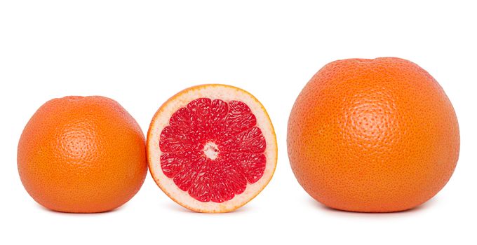 grapefruits on white background