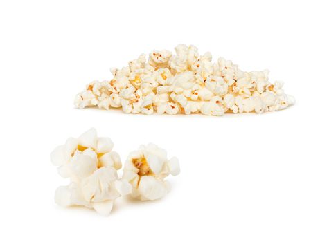 Popcorn pile isolated on white