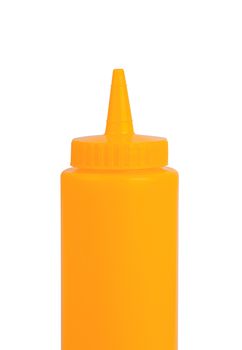 mustard bottle on a white background