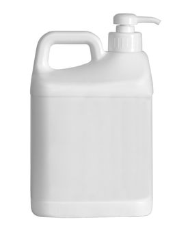 Plastic canister, on white background.