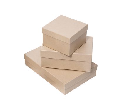 Cardboard boxes isolated over white background