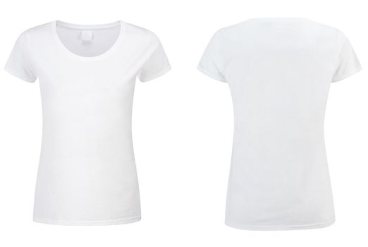 two white T-shirt isolated on white background