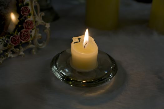 White aromatic candles.