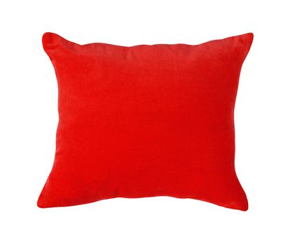 red pillow isolated on white