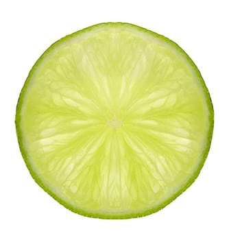 slice of fresh lime on white background