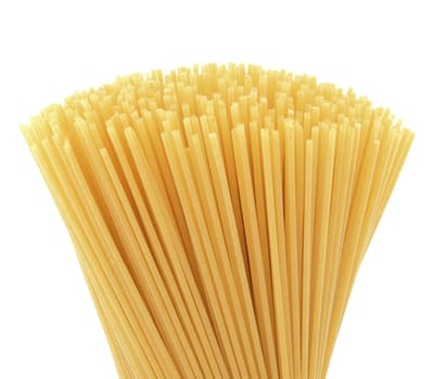 Uncooked pasta spaghetti macaroni isolated on white background