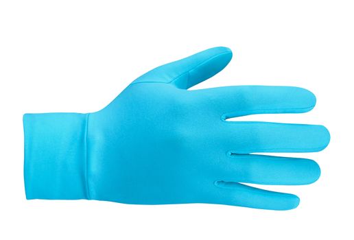 Blue wool glove isolated on white background